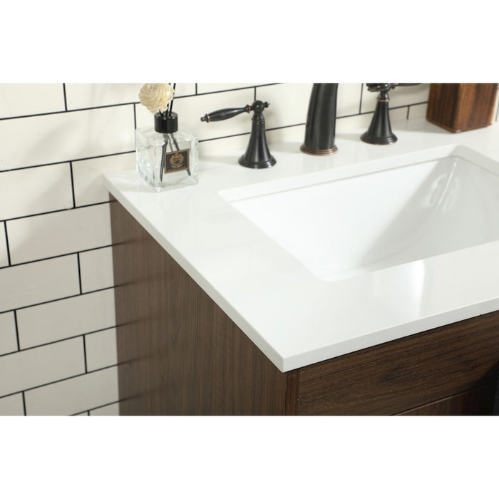 Elegant Kitchen/Bath Eugene 24" Single Bathroom Vanity, Walnut