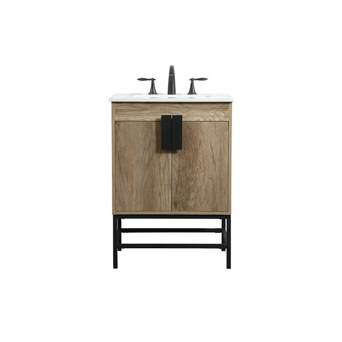 Elegant Kitchen/Bath Eugene 24" Single Bathroom Vanity, Natural Oak - VF48824NT