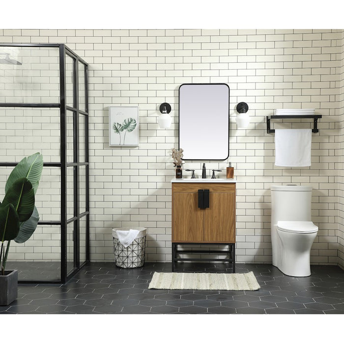 Elegant Kitchen/Bath Eugene 24" Single Bathroom Vanity, Natural Oak