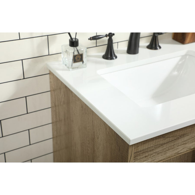 Elegant Kitchen/Bath Eugene 24" Single Bathroom Vanity, Natural Oak