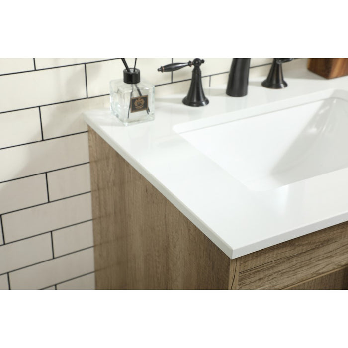 Elegant Kitchen/Bath Eugene 24" Single Bathroom Vanity, Natural Oak