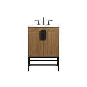 Elegant Kitchen/Bath Eugene 24" Single Bathroom Vanity, Walnut Brown - VF48824WB