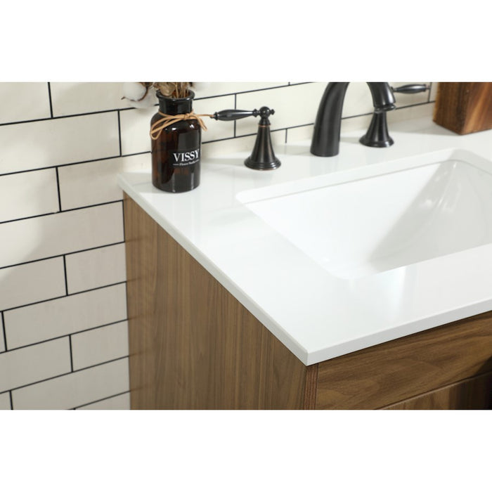 Elegant Kitchen/Bath Eugene 24" Single Bathroom Vanity, Walnut Brown