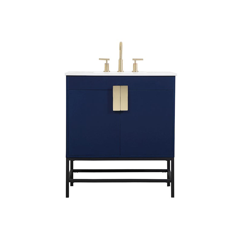 Elegant Kitchen/Bath Eugene 30" Single Bathroom Vanity, Blue - VF48830MBL