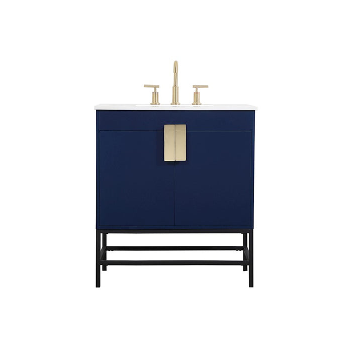 Elegant Kitchen/Bath Eugene 30" Single Bathroom Vanity, Blue - VF48830MBL