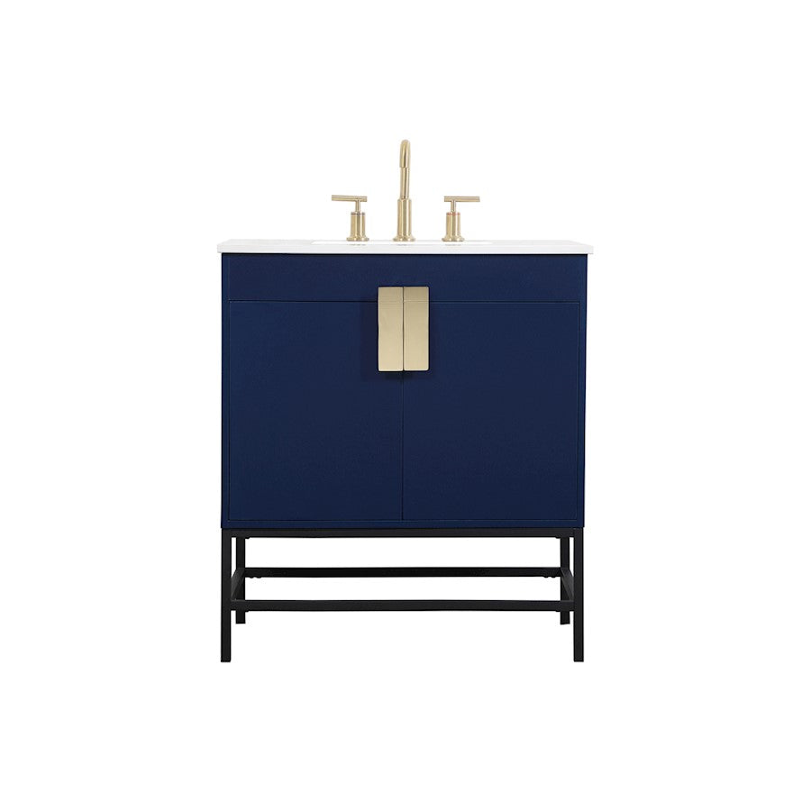 Elegant Kitchen/Bath Eugene 30" Single Bathroom Vanity, Blue - VF48830MBL