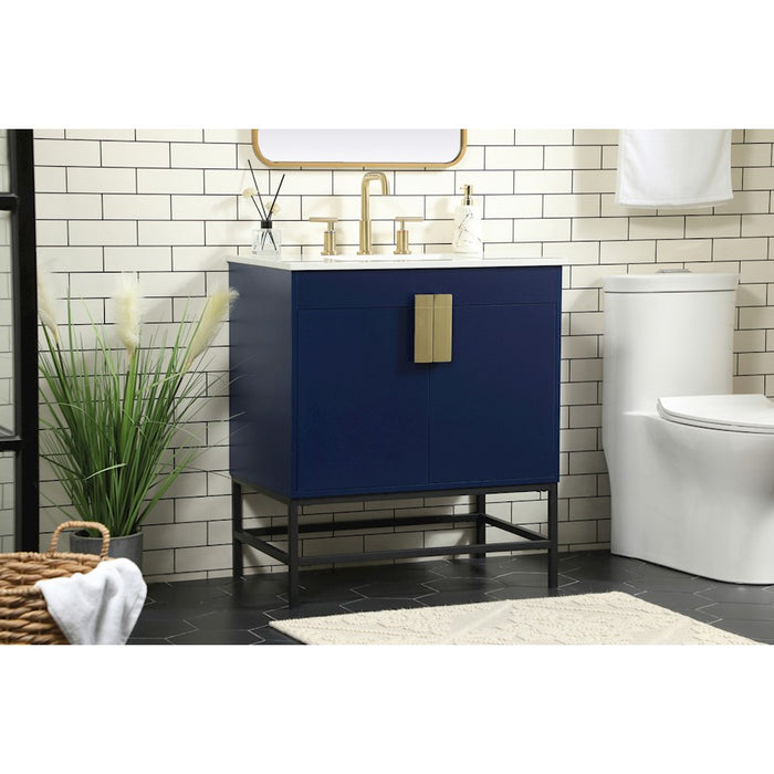 Elegant Kitchen/Bath Eugene 30" Single Bathroom Vanity, Blue