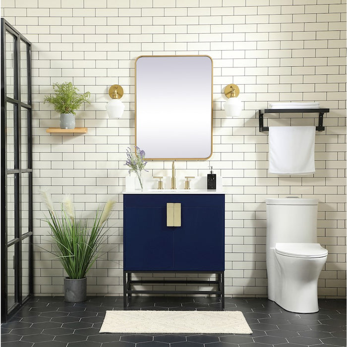 Elegant Kitchen/Bath Eugene 30" Single Bathroom Vanity, Blue