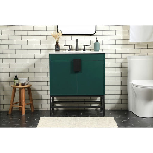Elegant Kitchen/Bath Eugene 30" Single Bathroom Vanity, Green