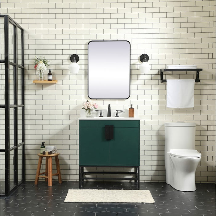Elegant Kitchen/Bath Eugene 30" Single Bathroom Vanity, Green