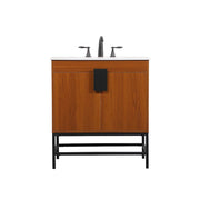 Elegant Kitchen/Bath Eugene 30" Single Bathroom Vanity, Teak - VF48830MTK