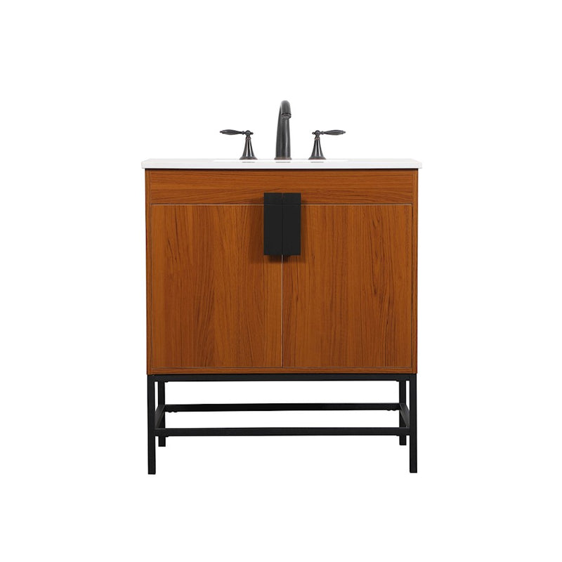 Elegant Kitchen/Bath Eugene 30" Single Bathroom Vanity, Teak - VF48830MTK