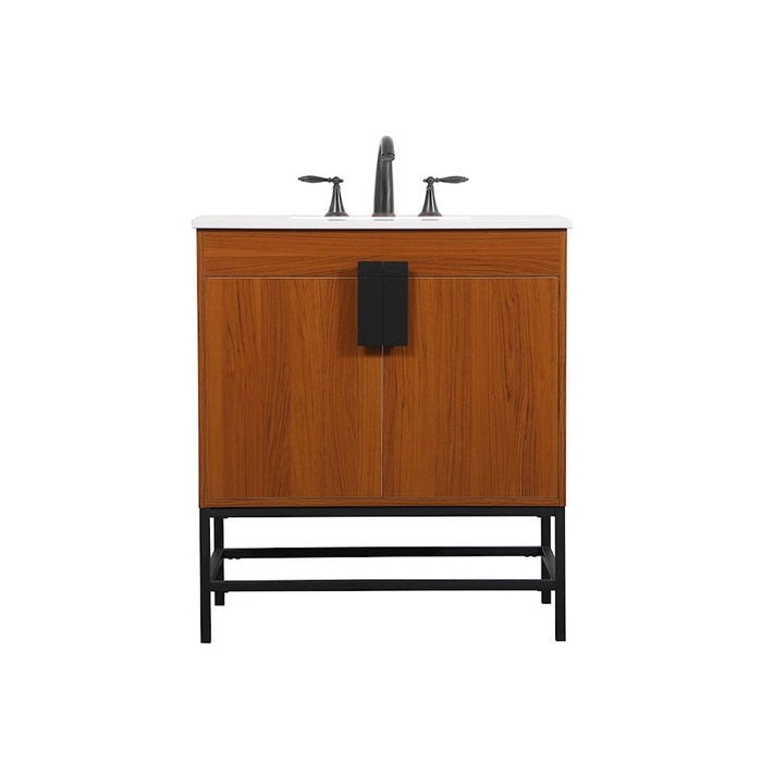 Elegant Kitchen/Bath Eugene 30" Single Bathroom Vanity, Teak - VF48830MTK