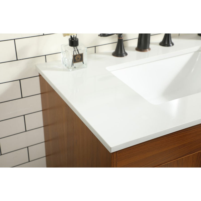 Elegant Kitchen/Bath Eugene 30" Single Bathroom Vanity, Teak