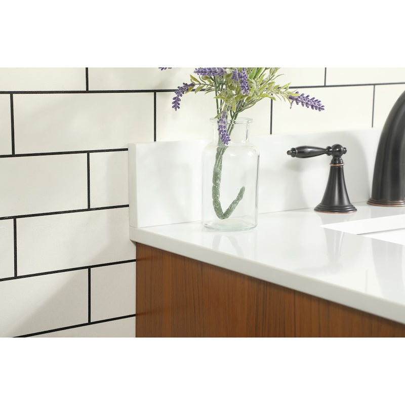 Elegant Eugene 30" Single Bathroom Vanity, Teak/Backsplash