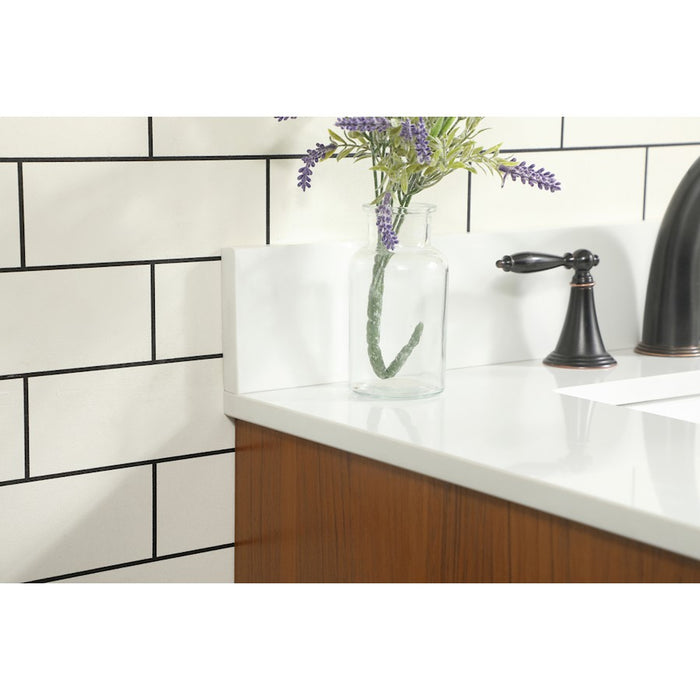 Elegant Eugene 30" Single Bathroom Vanity, Teak/Backsplash