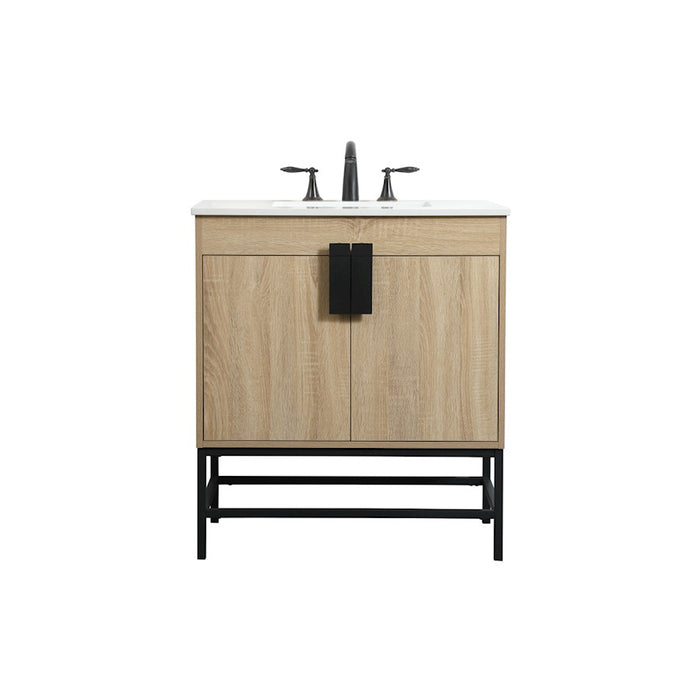 Elegant Kitchen/Bath Eugene 30" Single Bathroom Vanity, Mango Wood - VF48830MW