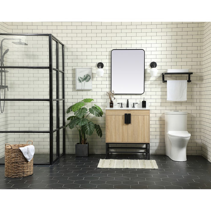 Elegant Kitchen/Bath Eugene 30" Single Bathroom Vanity, Mango Wood