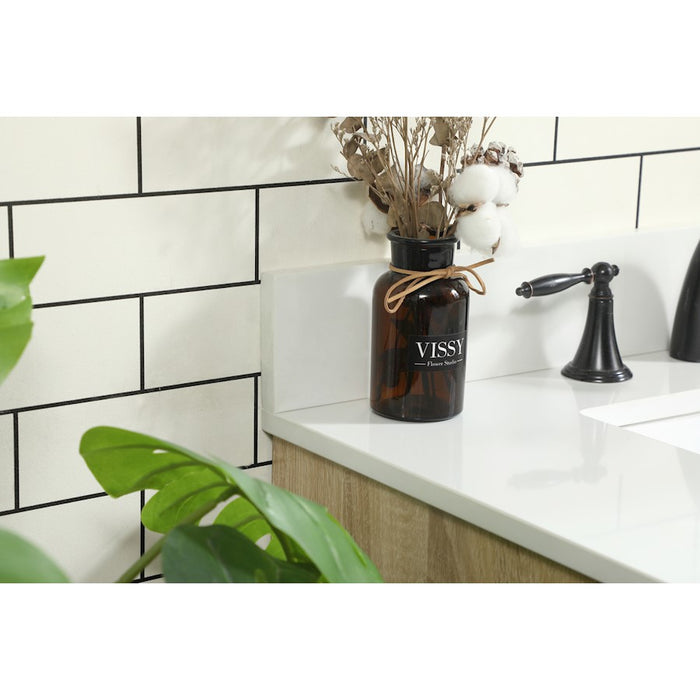 Elegant Eugene 30" Single Bathroom Vanity, Mango Wood/Backsplash