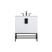 Elegant Kitchen/Bath Eugene 30" Single Bathroom Vanity, White - VF48830MWH