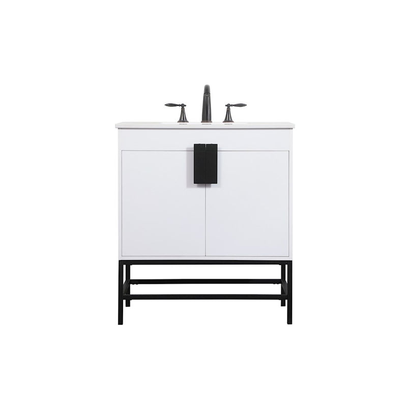 Elegant Kitchen/Bath Eugene 30" Single Bathroom Vanity, White - VF48830MWH
