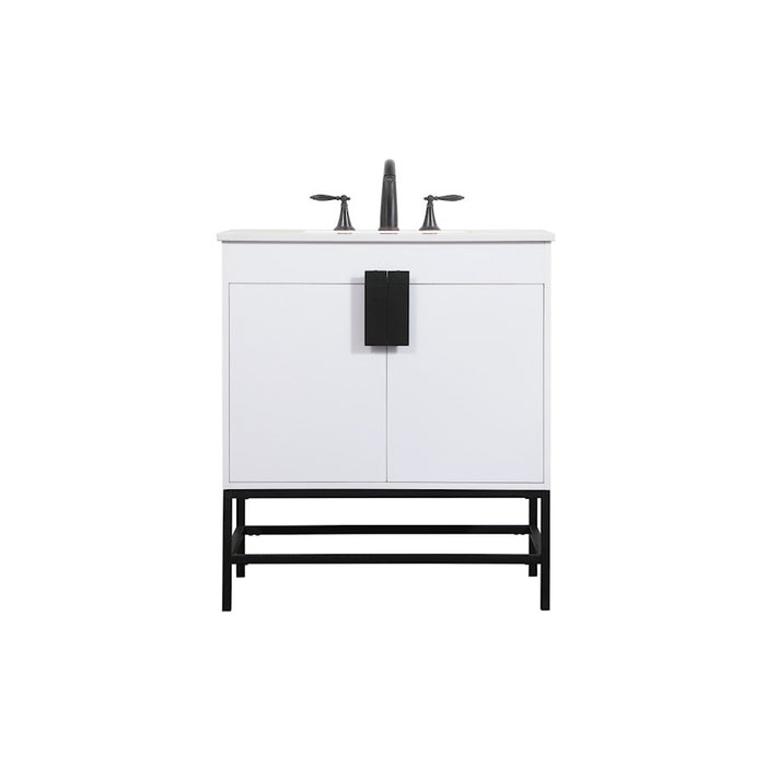 Elegant Kitchen/Bath Eugene 30" Single Bathroom Vanity, White - VF48830MWH