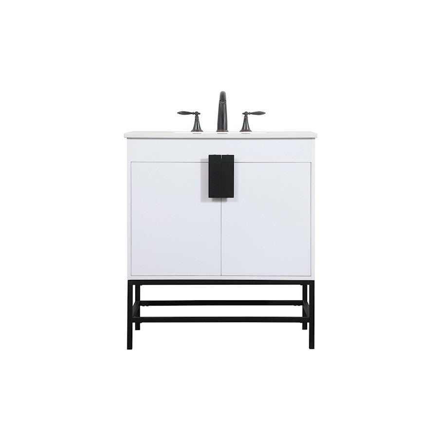 Elegant Kitchen/Bath Eugene 30" Single Bathroom Vanity, White - VF48830MWH