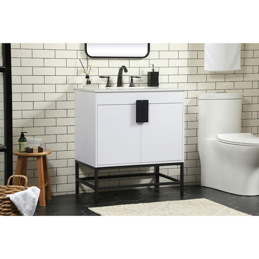 Elegant Kitchen/Bath Eugene 30" Single Bathroom Vanity, White