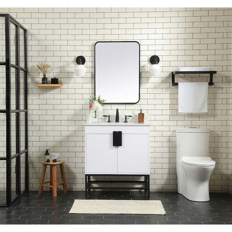 Elegant Kitchen/Bath Eugene 30" Single Bathroom Vanity, White