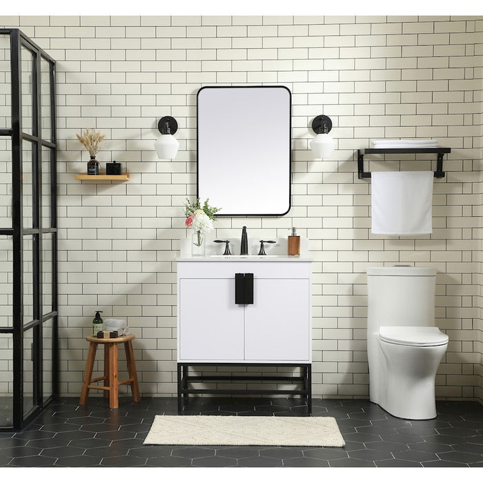 Elegant Kitchen/Bath Eugene 30" Single Bathroom Vanity, White