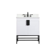Elegant Eugene 30" Single Bathroom Vanity, White/Backsplash - VF48830MWH-BS