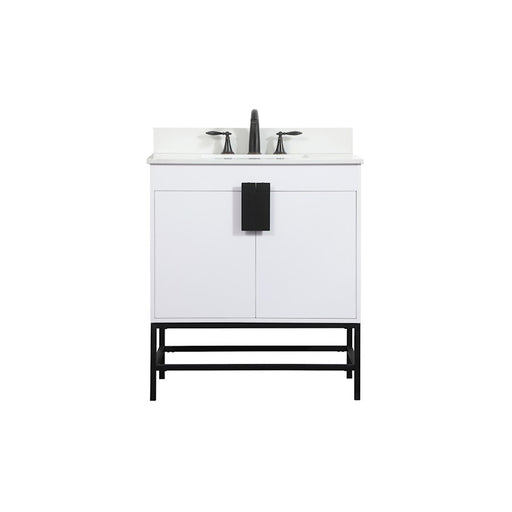 Elegant Eugene 30" Single Bathroom Vanity, White/Backsplash - VF48830MWH-BS