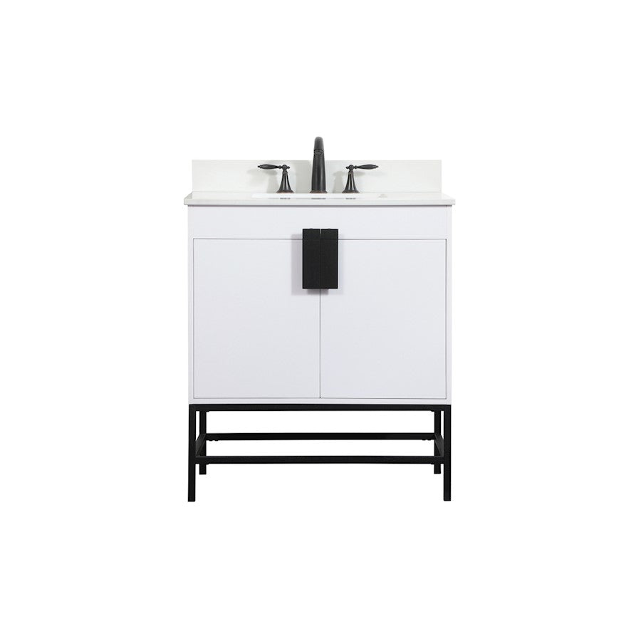 Elegant Eugene 30" Single Bathroom Vanity, White/Backsplash - VF48830MWH-BS