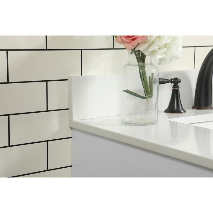 Elegant Eugene 30" Single Bathroom Vanity, White/Backsplash