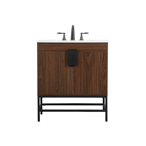 Elegant Kitchen/Bath Eugene 30" Single Bathroom Vanity, Walnut - VF48830MWT