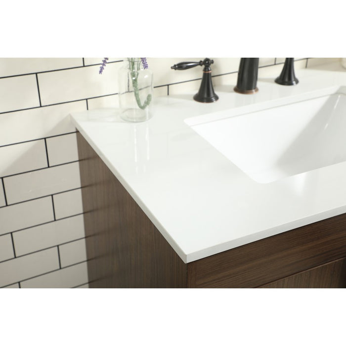 Elegant Kitchen/Bath Eugene 30" Single Bathroom Vanity, Walnut