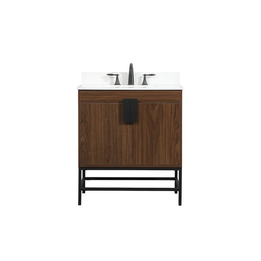 Elegant Eugene 30" Single Bathroom Vanity, Walnut/Backsplash - VF48830MWT-BS