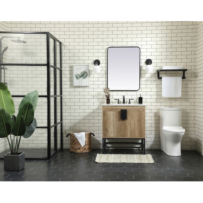 Elegant Eugene 30" Single Bathroom Vanity, Walnut/Backsplash
