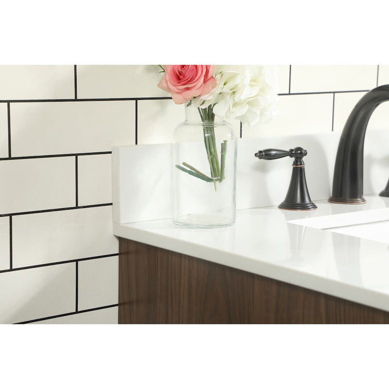Elegant Eugene 30" Single Bathroom Vanity, Walnut/Backsplash