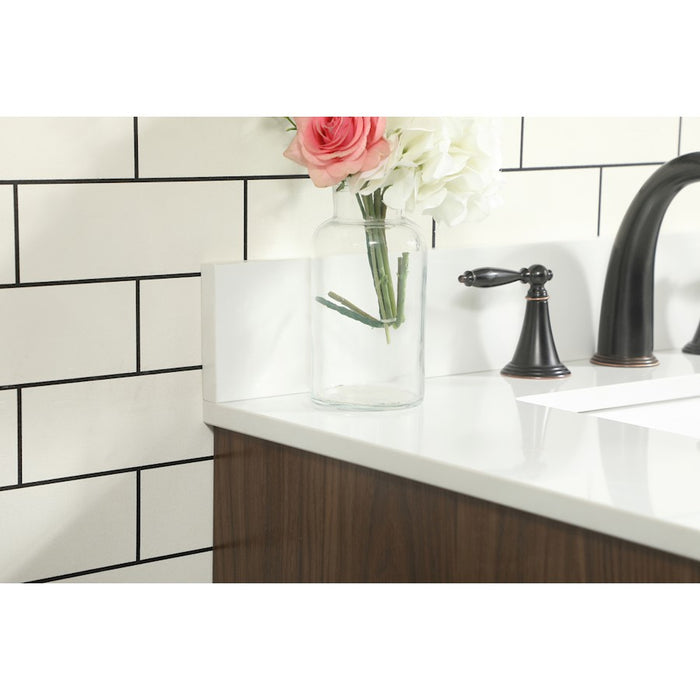 Elegant Eugene 30" Single Bathroom Vanity, Walnut/Backsplash