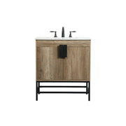 Elegant Kitchen/Bath Eugene 30" Single Bathroom Vanity, Natural Oak - VF48830NT