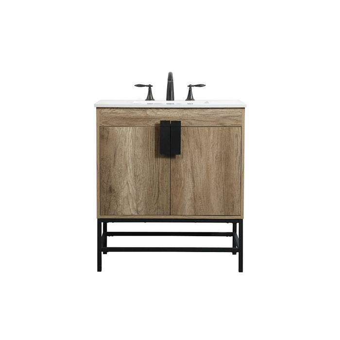 Elegant Kitchen/Bath Eugene 30" Single Bathroom Vanity, Natural Oak - VF48830NT
