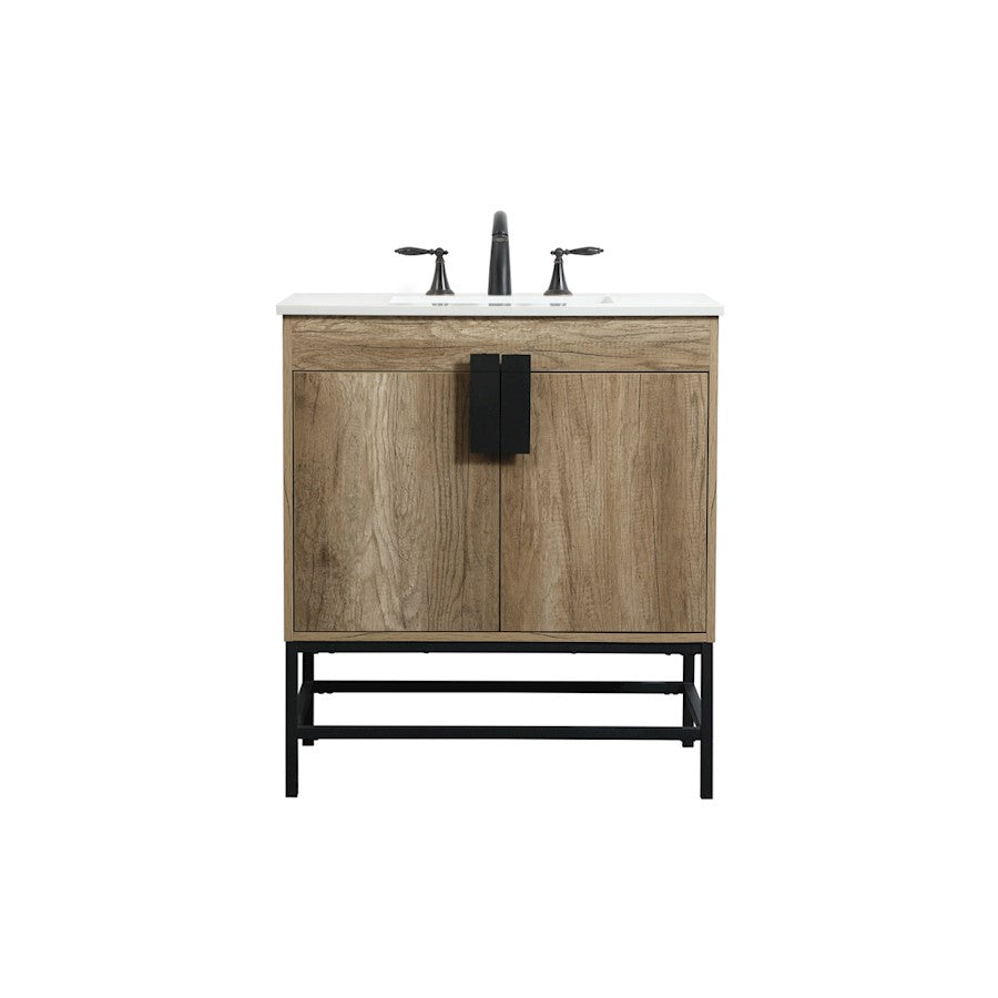Elegant Kitchen/Bath Eugene 30" Single Bathroom Vanity, Natural Oak - VF48830NT