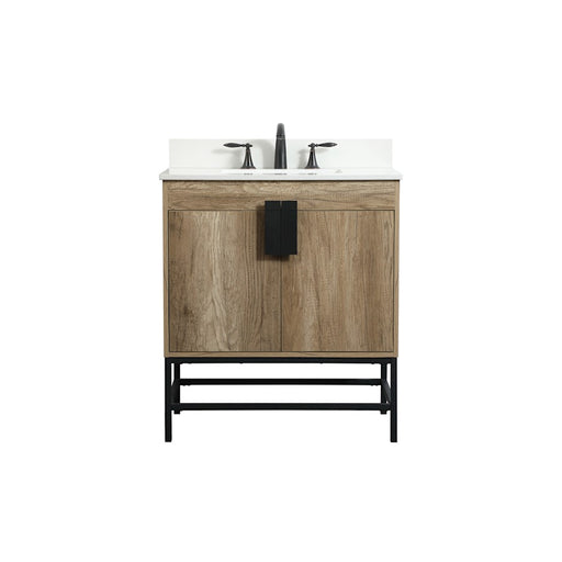 Elegant Eugene 30" Single Bathroom Vanity, Natural Oak/Backsplash - VF48830NT-BS