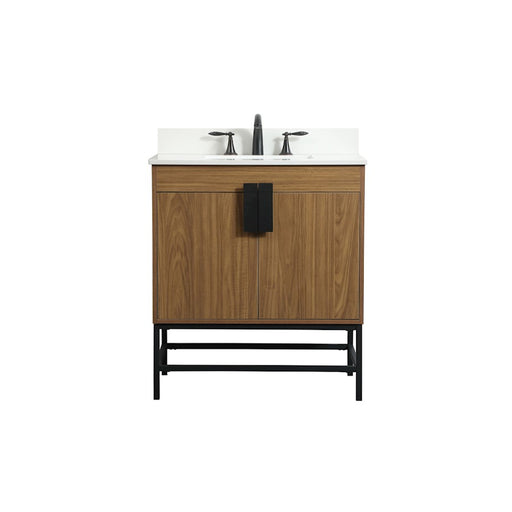 Elegant Eugene 30" Single Vanity, Walnut Brown/Backsplash - VF48830WB-BS
