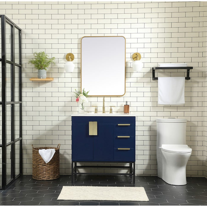 Elegant Eugene 30" Single Vanity, Walnut Brown/Backsplash