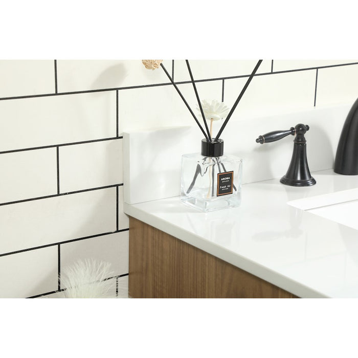 Elegant Eugene 30" Single Vanity, Walnut Brown/Backsplash