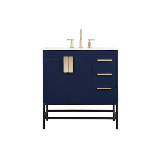Elegant Kitchen/Bath Eugene 32" Single Bathroom Vanity, Blue - VF48832MBL