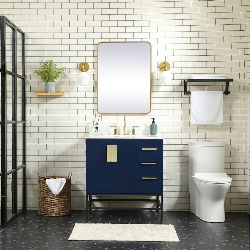 Elegant Kitchen/Bath Eugene 32" Single Bathroom Vanity, Blue
