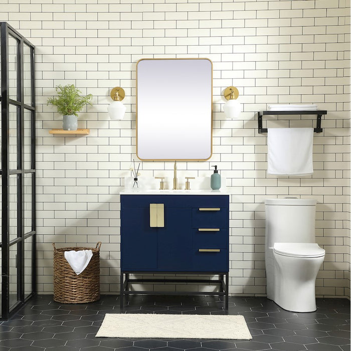 Elegant Kitchen/Bath Eugene 32" Single Bathroom Vanity, Blue